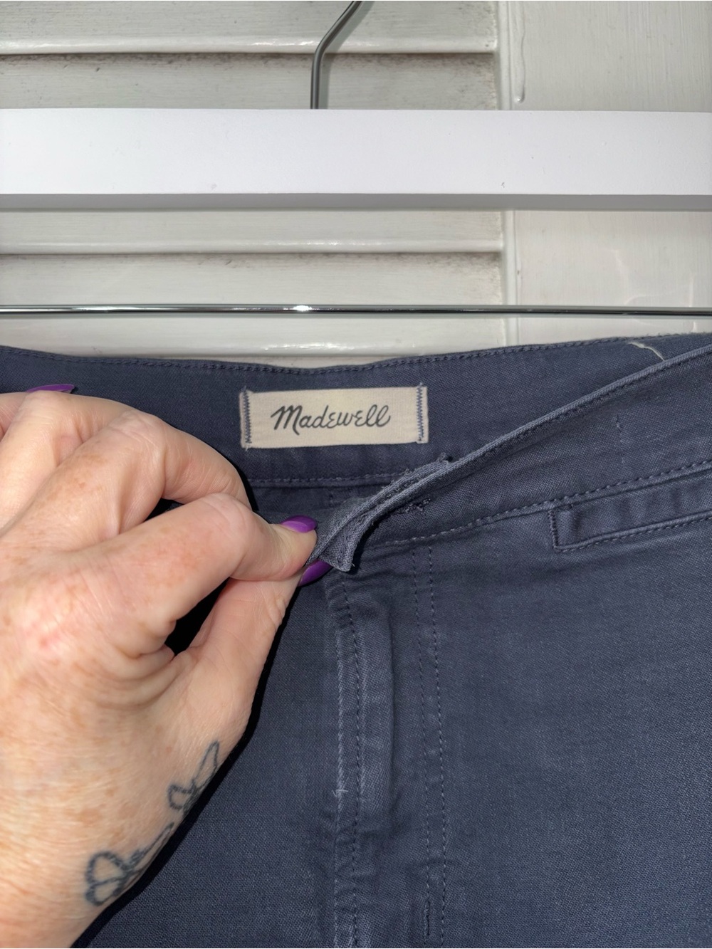 Madewell Emmett Wide Leg Crop Pants Blue High Rise Size 27 - Picture 3 of 6